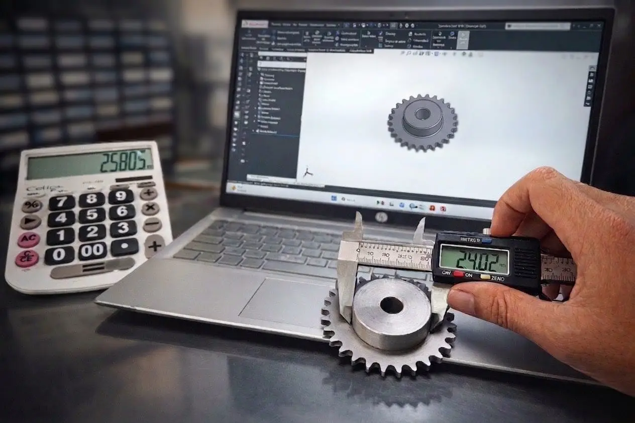 Equipo técnico trabajando en maquinado de precisión